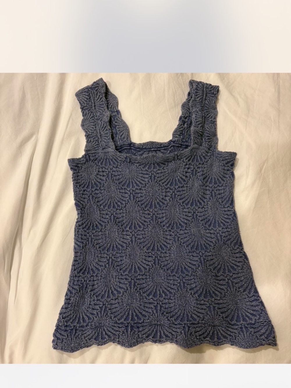 Free people love letter floral knit camisole m/l blue